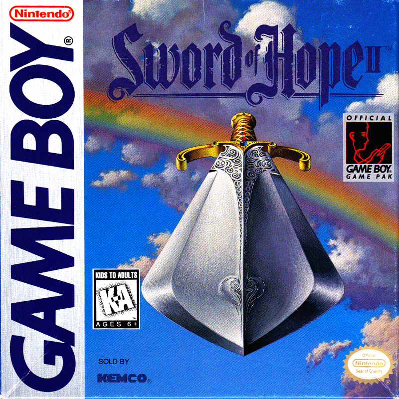 Sword of Hope II box art for GameBoy